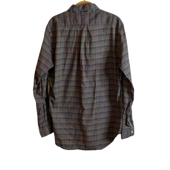 Ralph Lauren Mens Button Front Long Sleeve Shirt Red Green Plaid Size M - Picture 2 of 5